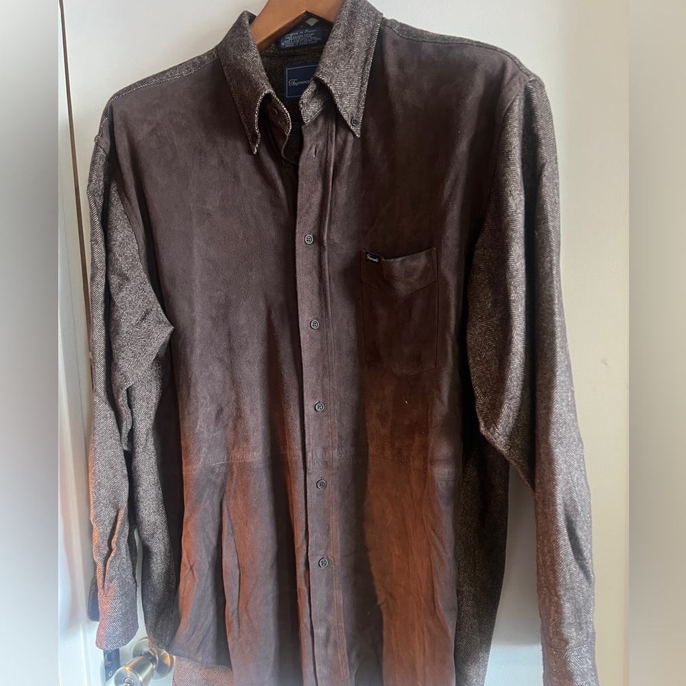 Faconnable goat skin leather shirt size XL - Vintage - Picture 2 of 10